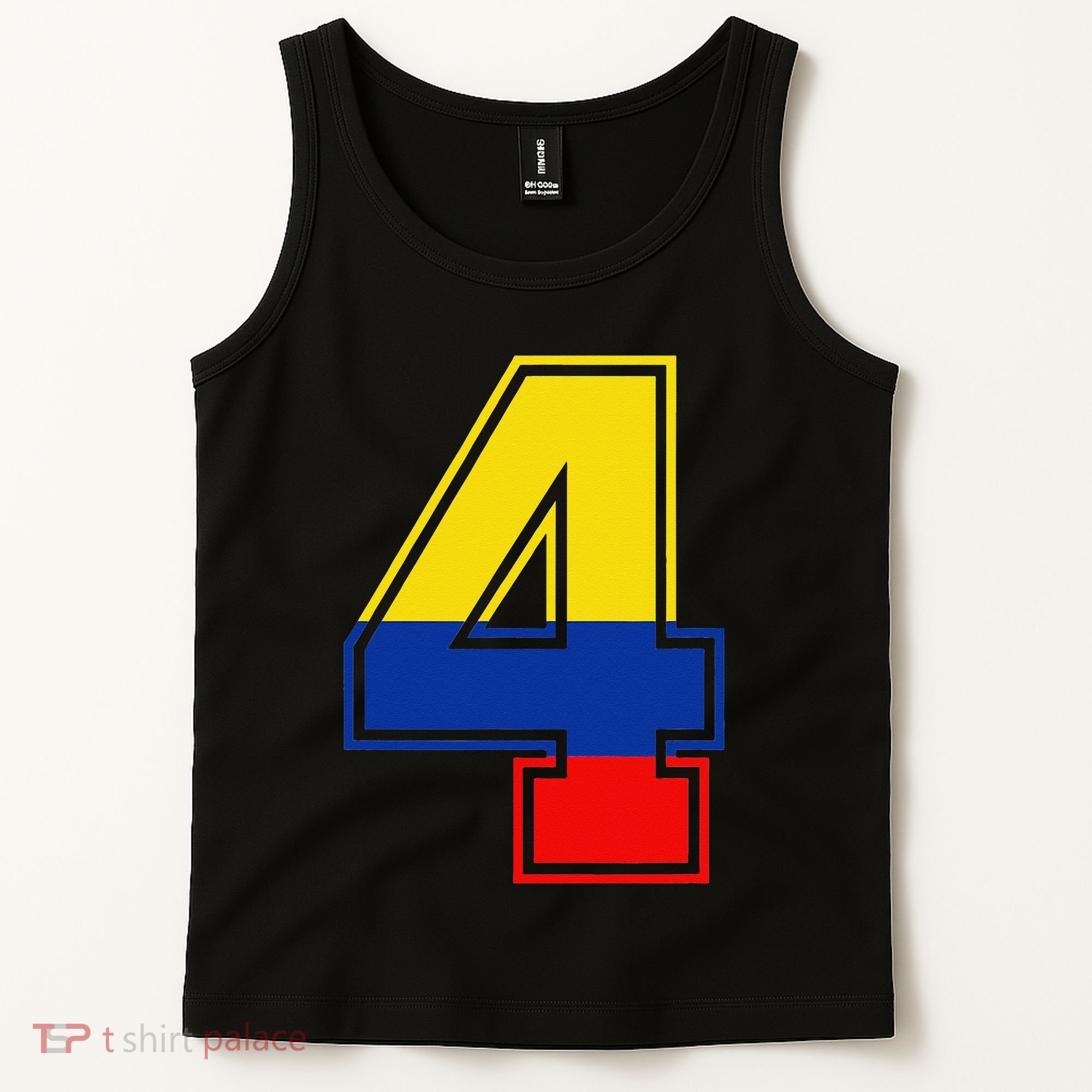 4th Birthday Colombian 4 Years Old Number 4 Colombia Flag Tank Top