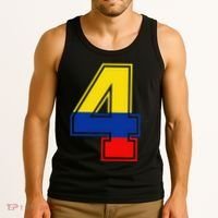 4th Birthday Colombian 4 Years Old Number 4 Colombia Flag Tank Top thumb 3