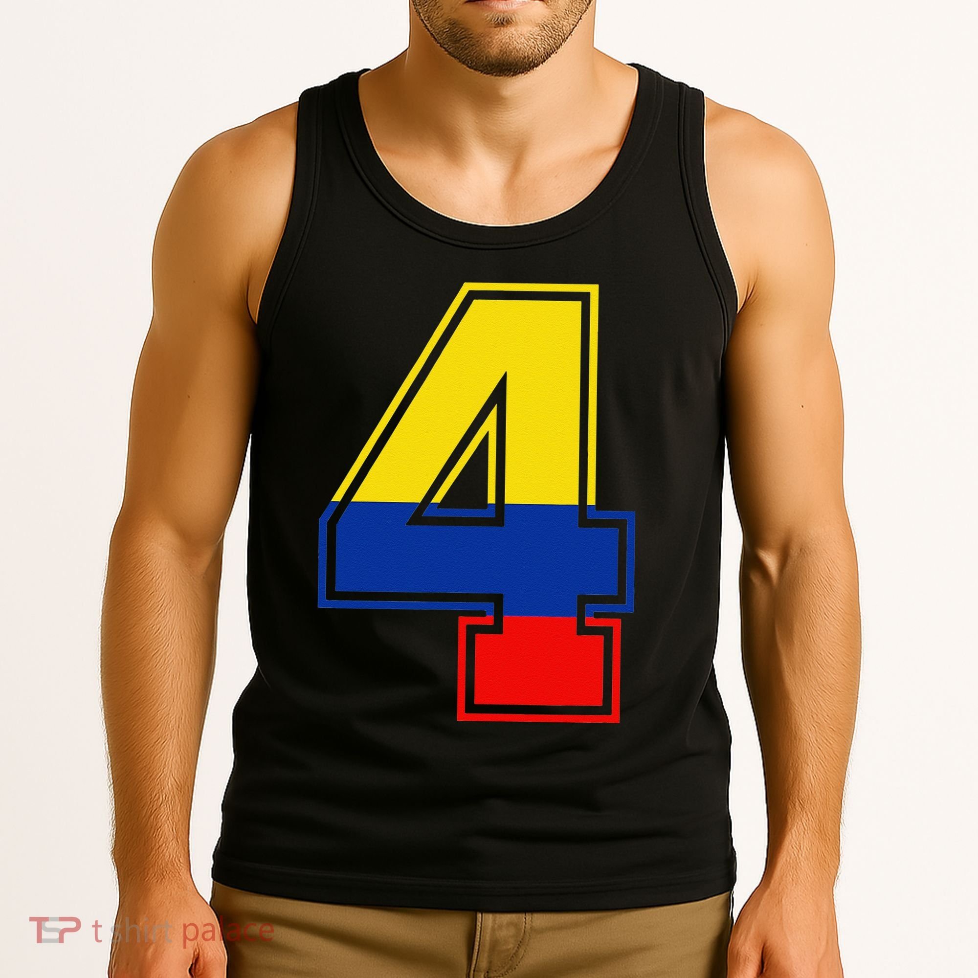4th Birthday Colombian 4 Years Old Number 4 Colombia Flag Tank Top