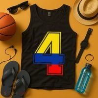 4th Birthday Colombian 4 Years Old Number 4 Colombia Flag Tank Top thumb 4