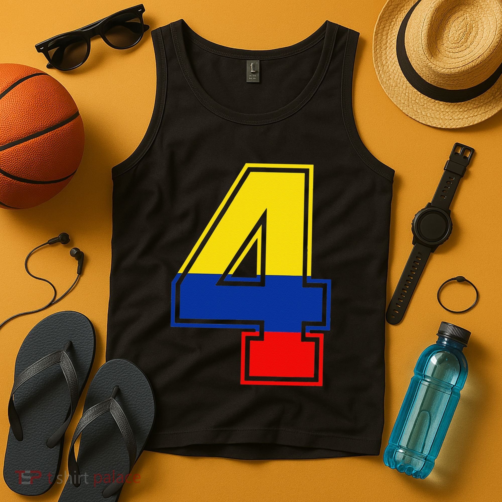 4th Birthday Colombian 4 Years Old Number 4 Colombia Flag Tank Top