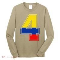 4th Birthday Colombian 4 Years Old Number 4 Colombia Flag Long Sleeve Shirt thumb 0