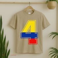 4th Birthday Colombian 4 Years Old Number 4 Colombia Flag T-Shirt thumb 2