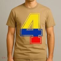 4th Birthday Colombian 4 Years Old Number 4 Colombia Flag T-Shirt thumb 3