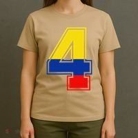 4th Birthday Colombian 4 Years Old Number 4 Colombia Flag T-Shirt thumb 4