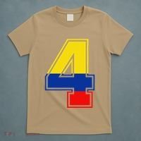 4th Birthday Colombian 4 Years Old Number 4 Colombia Flag T-Shirt thumb 5
