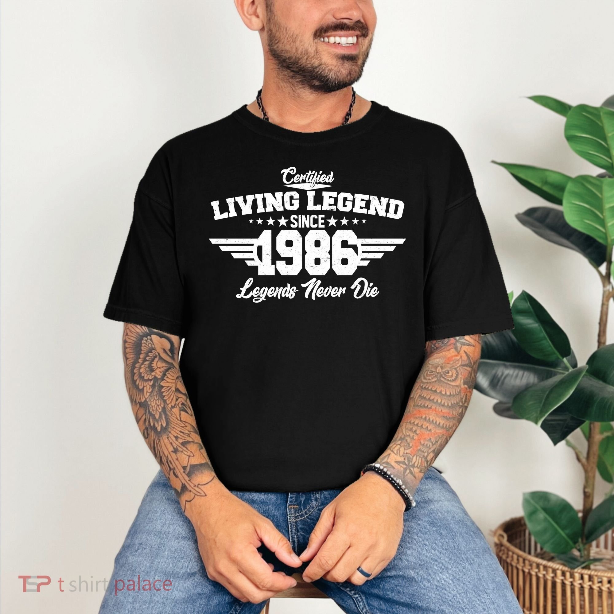 40th Birthday Certified Living Legend Since 1986 Legends Never Die Comfort Colors T-Shirt