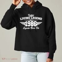 40th Birthday Certified Living Legend Since 1986 Legends Never Die Ladies Heavyweight Boxy Pullover Hoodie thumb 0