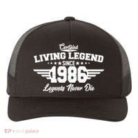 40th Birthday Certified Living Legend Since 1986 Legends Never Die Yupoong Adult 5-Panel Trucker Hat thumb 0