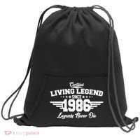 40th Birthday Certified Living Legend Since 1986 Legends Never Die Sweatshirt Cinch Pack Bag thumb 0