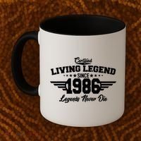 40th Birthday Certified Living Legend Since 1986 Legends Never Die Coffee Mug thumb 2