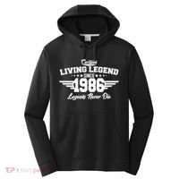40th Birthday Certified Living Legend Since 1986 Legends Never Die Performance Fleece Hoodie thumb 0