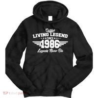 40th Birthday Certified Living Legend Since 1986 Legends Never Die Tie Dye Hoodie thumb 0