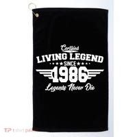 40th Birthday Certified Living Legend Since 1986 Legends Never Die Golf Towel thumb 0
