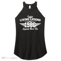 40th Birthday Certified Living Legend Since 1986 Legends Never Die Women's Perfect Tri Rocker Tank thumb 0