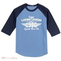 40th Birthday Certified Living Legend Since 1986 Legends Never Die Raglan Baseball Sleeve Shirt thumb 0