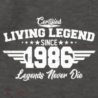 40th Birthday Certified Living Legend Since 1986 Legends Never Die Vector Backpack thumb 2