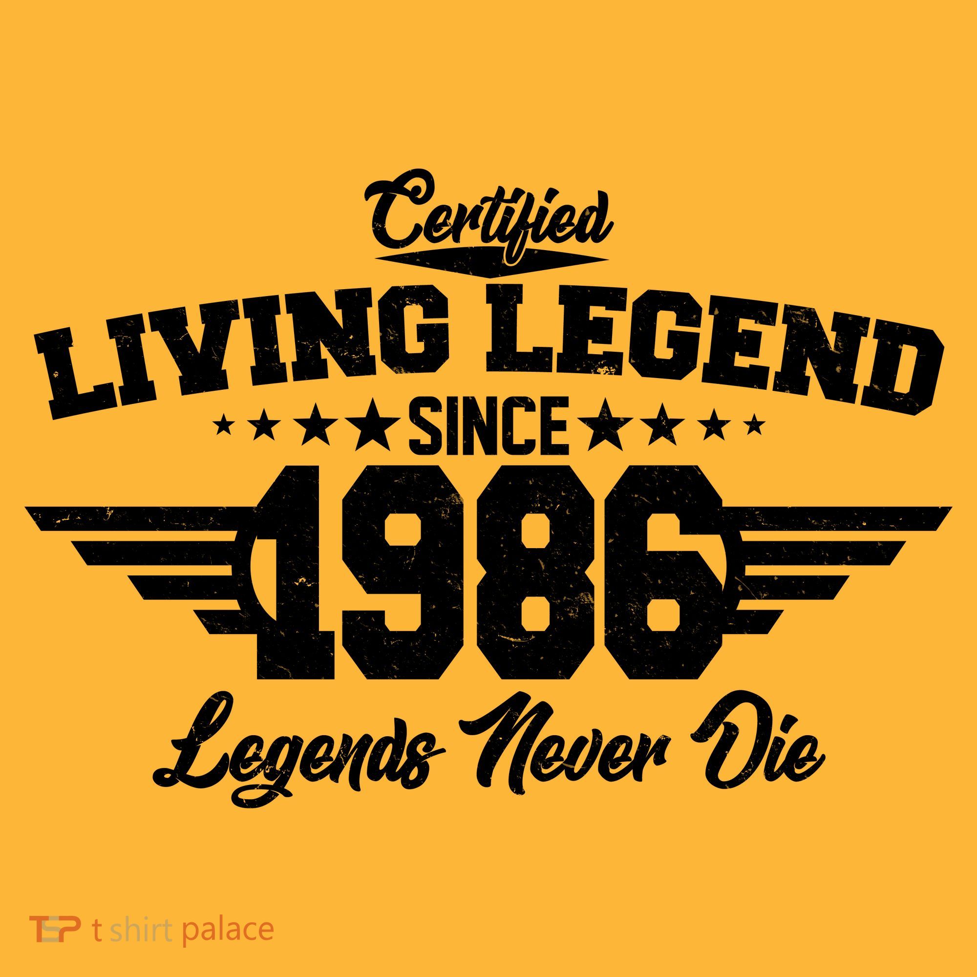 40th Birthday Certified Living Legend Since 1986 Legends Never Die Long Sleeve Shirt