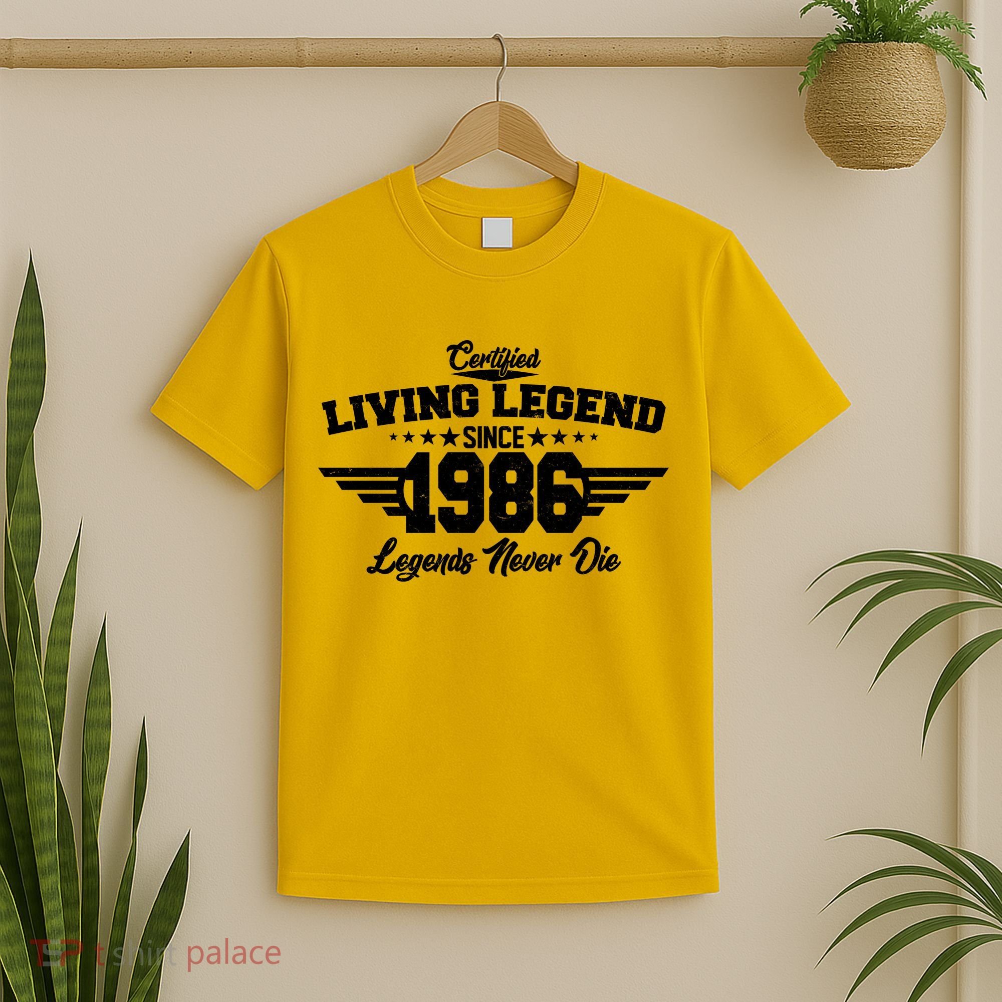 40th Birthday Certified Living Legend Since 1986 Legends Never Die T-Shirt