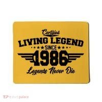40th Birthday Certified Living Legend Since 1986 Legends Never Die Mousepad thumb 0