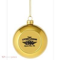 40th Birthday Certified Living Legend Since 1986 Legends Never Die Plastic Christmas Ball Ornament thumb 0