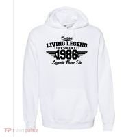 40th Birthday Certified Living Legend Since 1986 Legends Never Die Comfort Colors Garment-Dyed Hooded Sweatshirt thumb 0