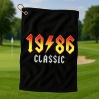 40th Birthday Classic 1986 Retro Rock Band Golf Towel thumb 1
