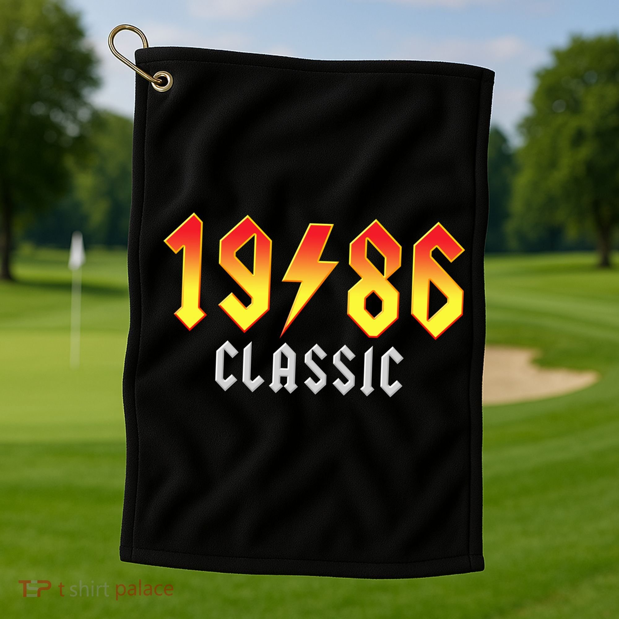 40th Birthday Classic 1986 Retro Rock Band Golf Towel