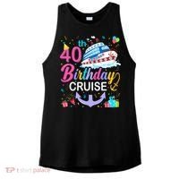 40th Birthday Cruise 40 Years Old Cruising Crew Bday Party Ladies PosiCharge Tri-Blend Wicking Tank thumb 0