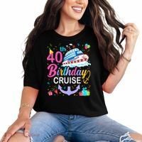 40th Birthday Cruise 40 Years Old Cruising Crew Bday Party Comfort Colors T-Shirt thumb 0