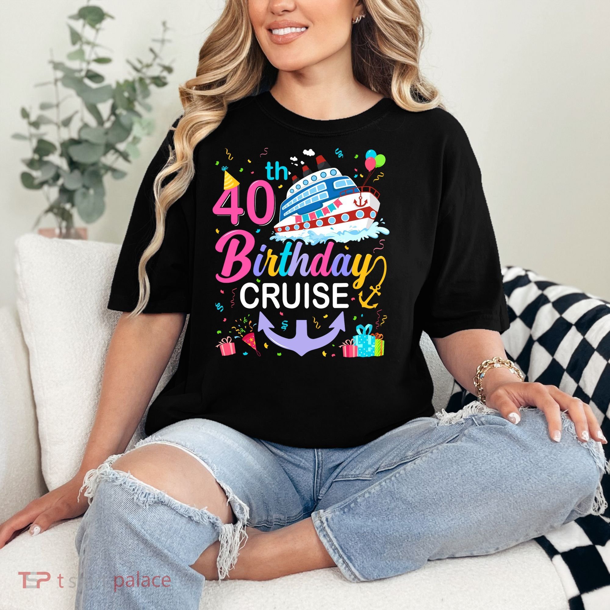 40th Birthday Cruise 40 Years Old Cruising Crew Bday Party Comfort Colors T-Shirt
