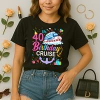 40th Birthday Cruise 40 Years Old Cruising Crew Bday Party Comfort Colors Boxy T-Shirt thumb 2
