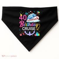 40th Birthday Cruise 40 Years Old Cruising Crew Bday Party USA-Made Doggie Bandana thumb 0