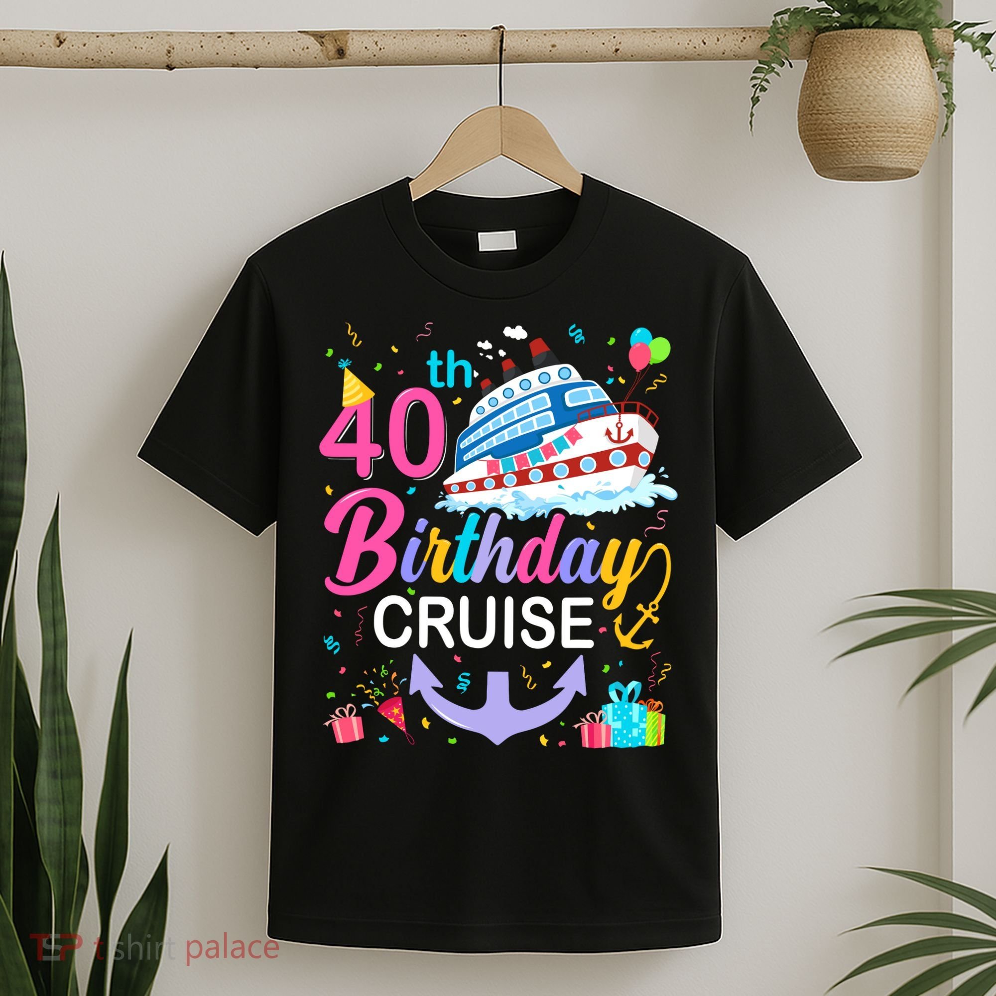 40th Birthday Cruise 40 Years Old Cruising Crew Bday Party T-Shirt