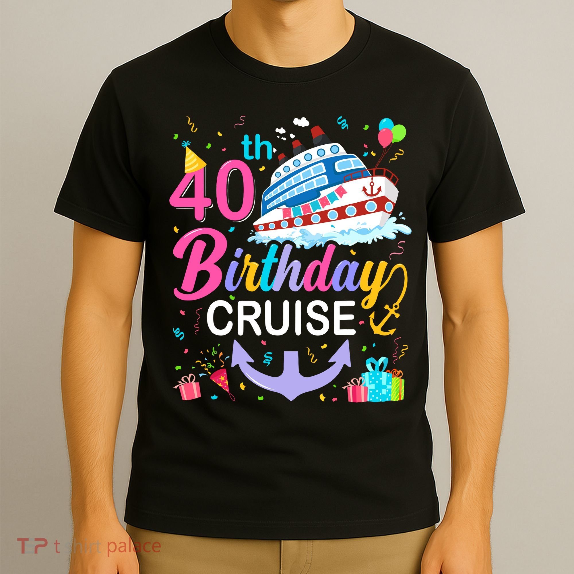 40th Birthday Cruise 40 Years Old Cruising Crew Bday Party T-Shirt