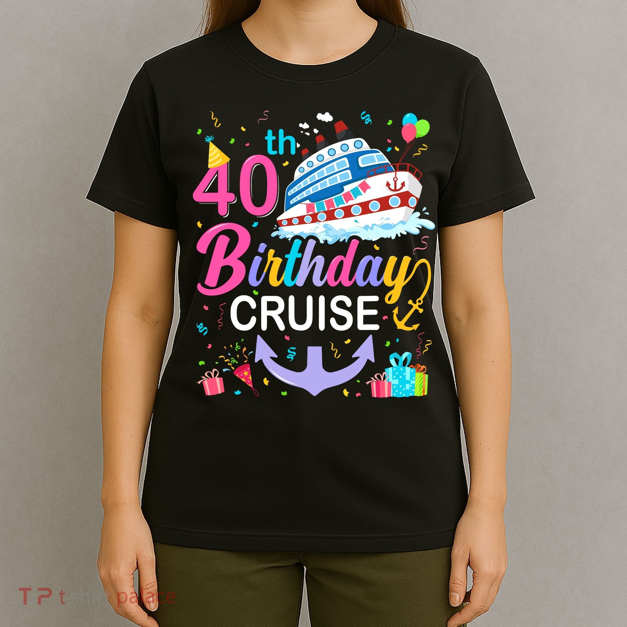 40th Birthday Cruise 40 Years Old Cruising Crew Bday Party T-Shirt