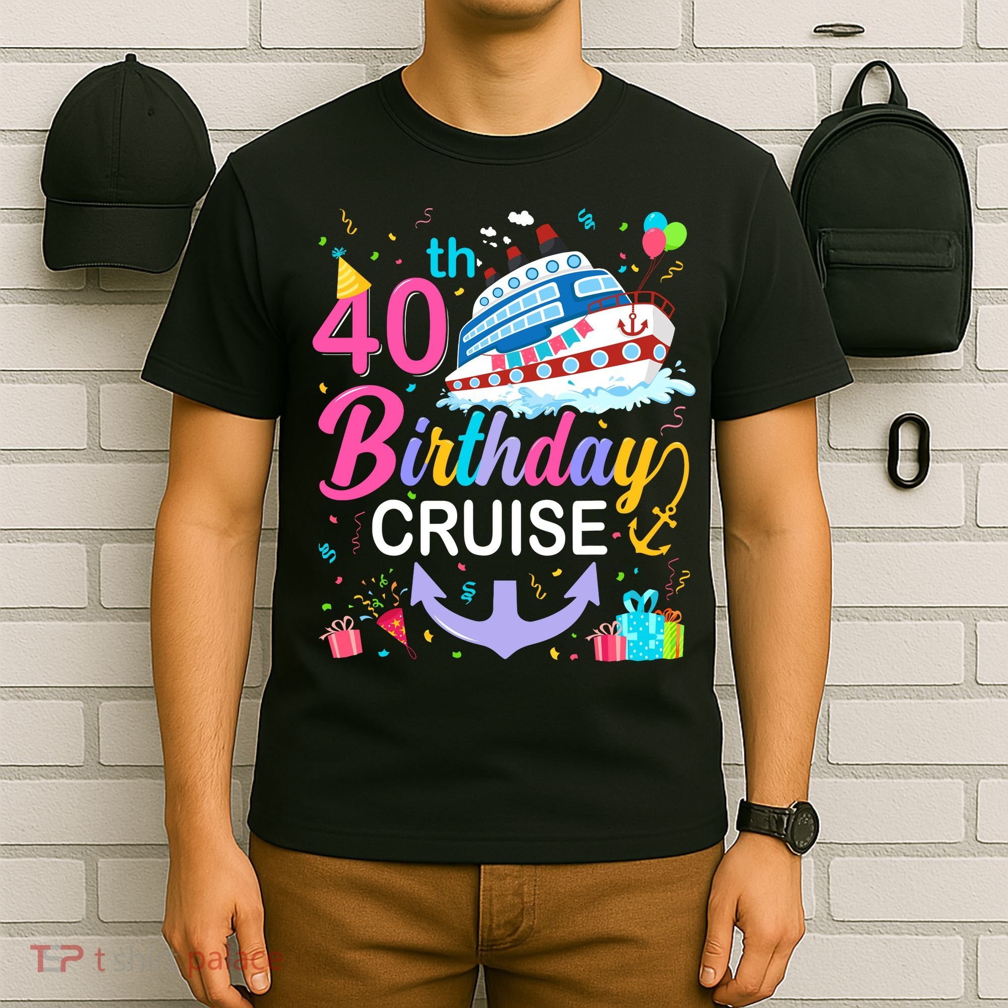 40th Birthday Cruise 40 Years Old Cruising Crew Bday Party T-Shirt