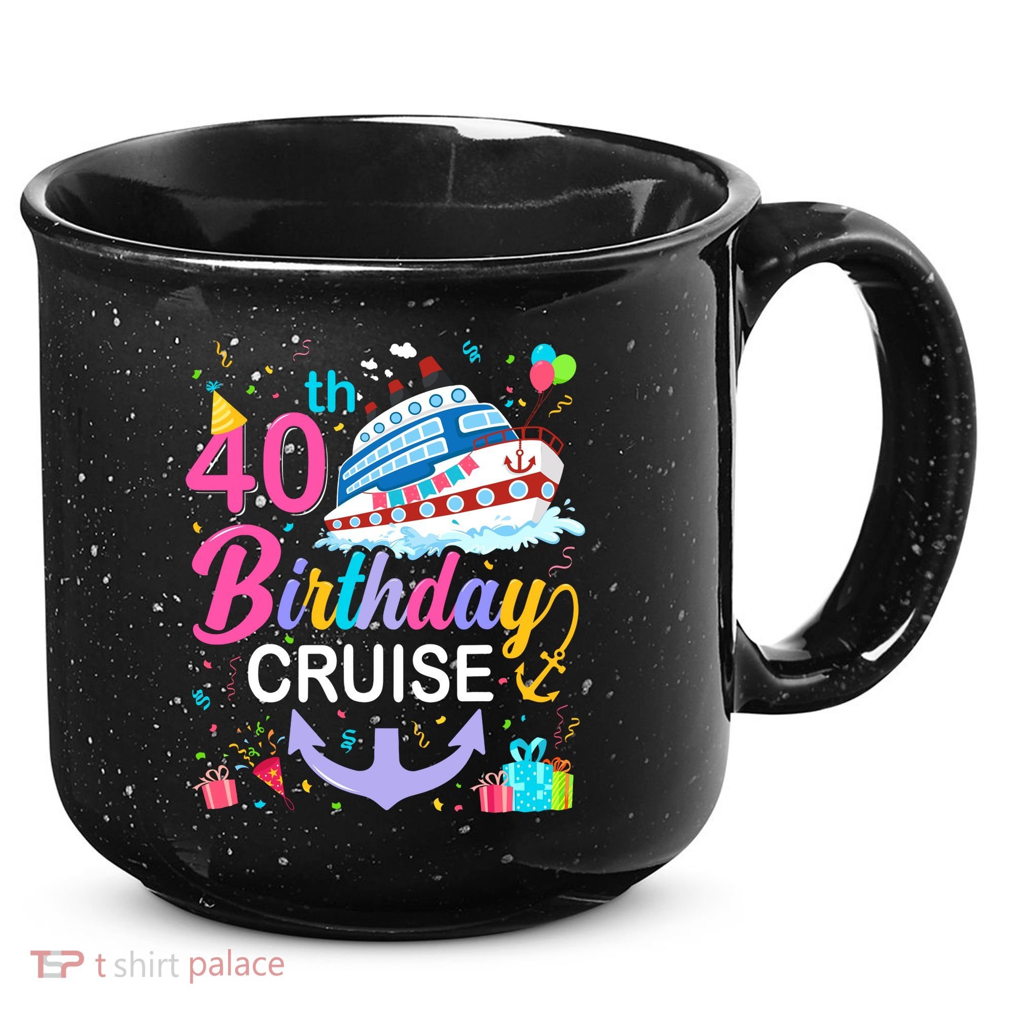 40th Birthday Cruise 40 Years Old Cruising Crew Bday Party 15oz Campfire Ceramic Mug