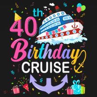 40th Birthday Cruise 40 Years Old Cruising Crew Bday Party Women's Hoodie thumb 2