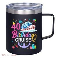 40th Birthday Cruise 40 Years Old Cruising Crew Bday Party 12oz Stainless Steel Coffee Mug thumb 0