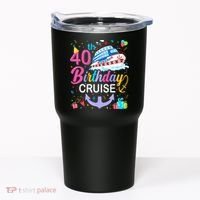 40th Birthday Cruise 40 Years Old Cruising Crew Bday Party Tumbler thumb 0