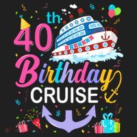 40th Birthday Cruise 40 Years Old Cruising Crew Bday Party Women's Cooling Performance Crew T-Shirt thumb 2