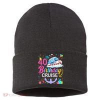 40th Birthday Cruise 40 Years Old Cruising Crew Bday Party Sustainable Knit Beanie thumb 0