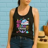 40th Birthday Cruise 40 Years Old Cruising Crew Bday Party Women's Tank Top thumb 2