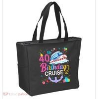 40th Birthday Cruise 40 Years Old Cruising Crew Bday Party Tote Bag thumb 2