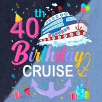 40th Birthday Cruise 40 Years Old Cruising Crew Bday Party Raglan Baseball Sleeve Shirt thumb 2