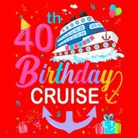 40th Birthday Cruise 40 Years Old Cruising Crew Bday Party Santa Hat thumb 1