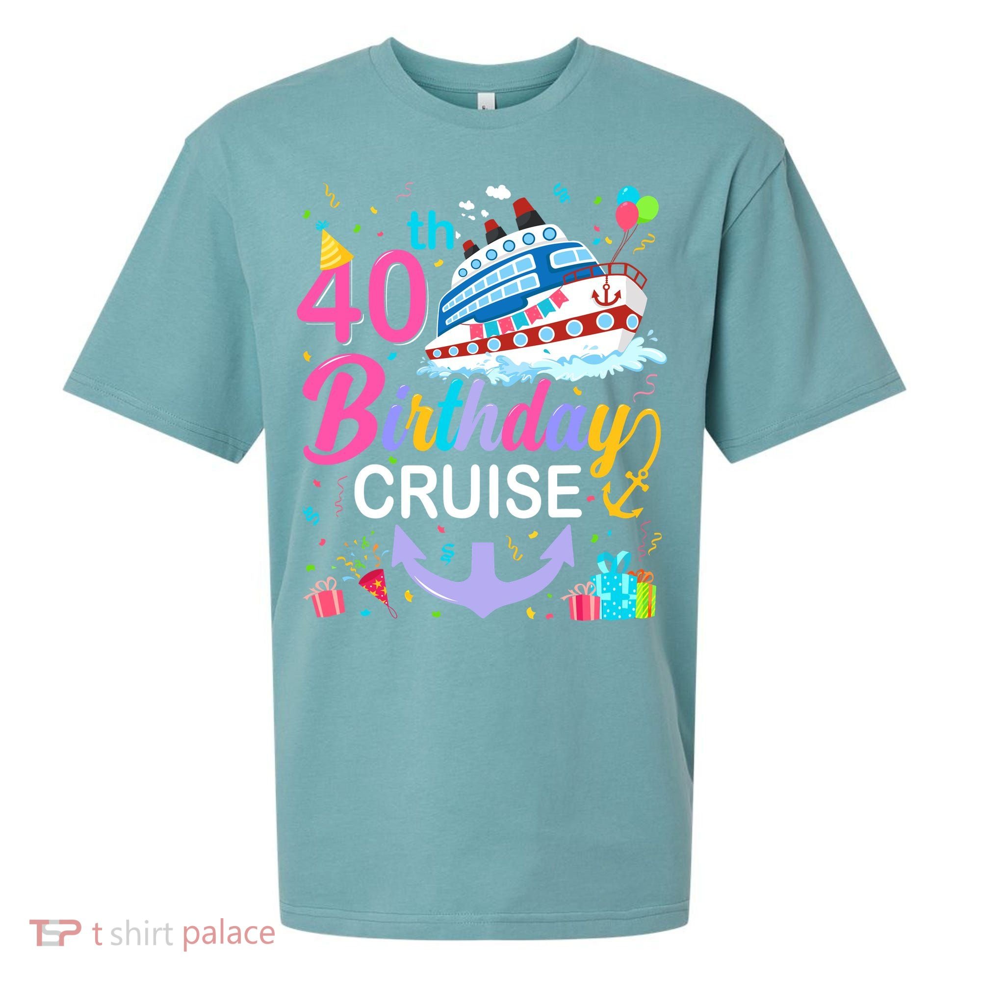 40th Birthday Cruise 40 Years Old Cruising Crew Bday Party Sueded Cloud Jersey T-Shirt
