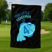 4th Birthday Fishing Fish 4 Year Old Golf Towel thumb 1