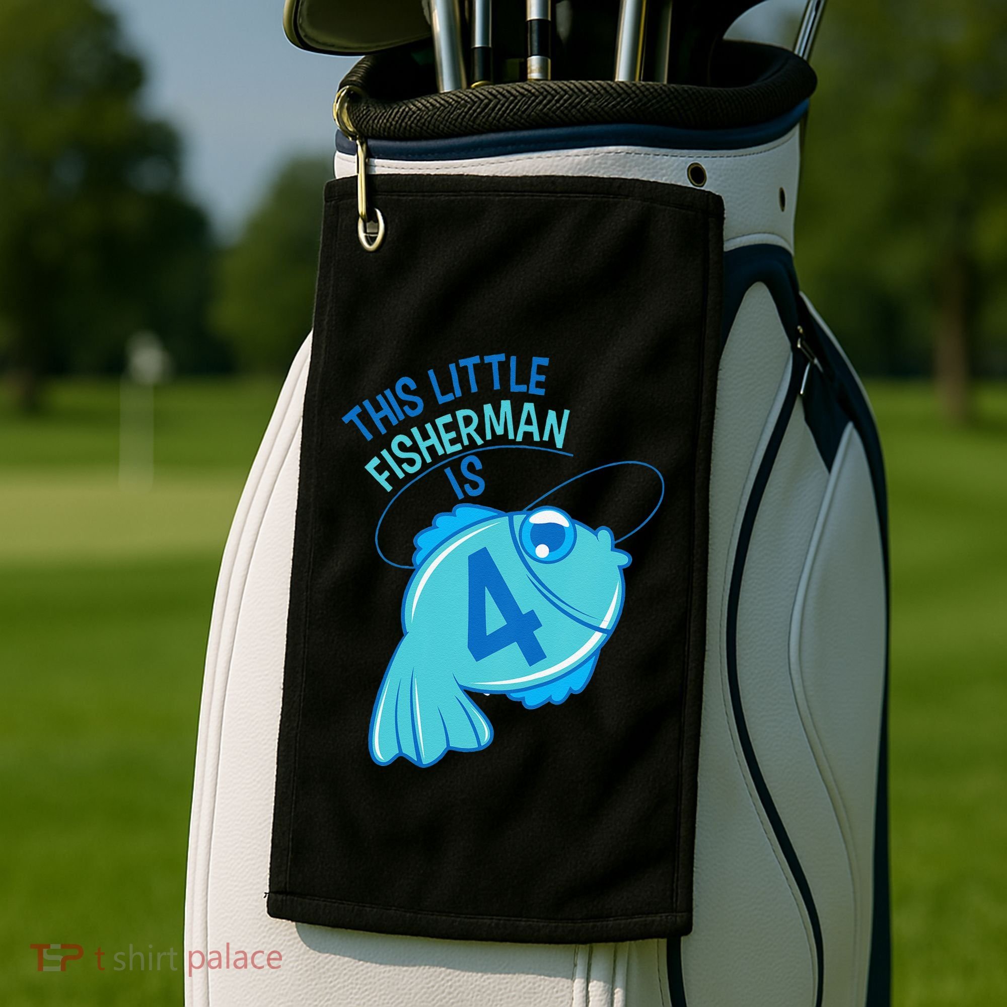 4th Birthday Fishing Fish 4 Year Old Golf Towel